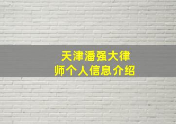 天津潘强大律师个人信息介绍