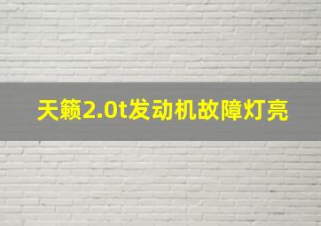 天籁2.0t发动机故障灯亮