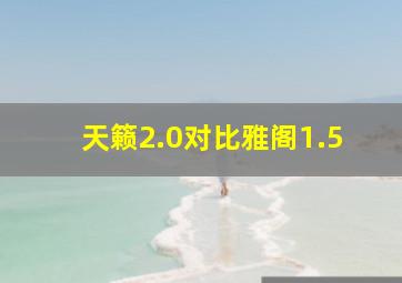 天籁2.0对比雅阁1.5