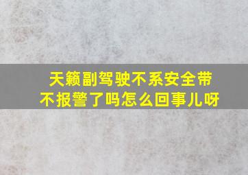 天籁副驾驶不系安全带不报警了吗怎么回事儿呀