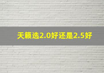 天籁选2.0好还是2.5好