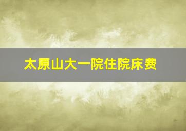 太原山大一院住院床费