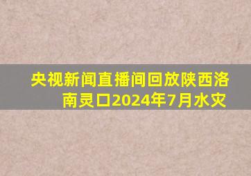 央视新闻直播间回放陕西洛南灵口2024年7月水灾