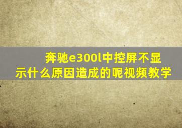 奔驰e300l中控屏不显示什么原因造成的呢视频教学