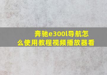 奔驰e300l导航怎么使用教程视频播放器看