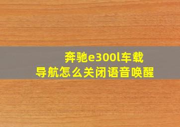 奔驰e300l车载导航怎么关闭语音唤醒