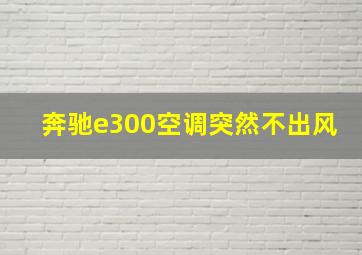 奔驰e300空调突然不出风