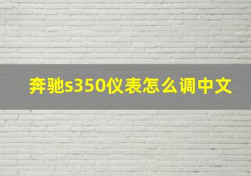 奔驰s350仪表怎么调中文