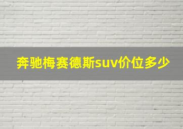 奔驰梅赛德斯suv价位多少