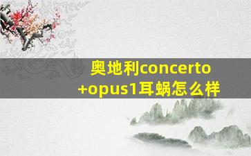 奥地利concerto+opus1耳蜗怎么样