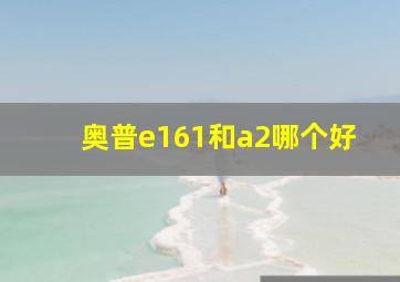 奥普e161和a2哪个好