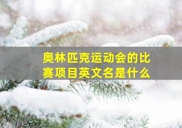 奥林匹克运动会的比赛项目英文名是什么