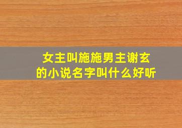 女主叫施施男主谢玄的小说名字叫什么好听