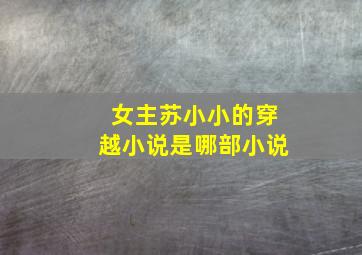 女主苏小小的穿越小说是哪部小说