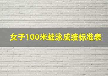 女子100米蛙泳成绩标准表