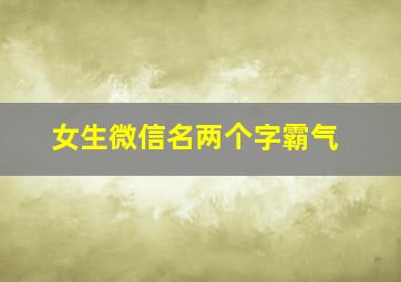 女生微信名两个字霸气