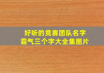 好听的竞赛团队名字霸气三个字大全集图片