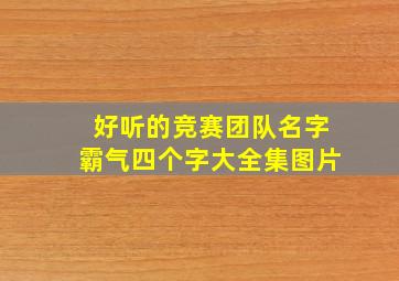 好听的竞赛团队名字霸气四个字大全集图片