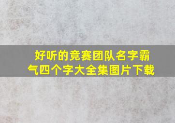 好听的竞赛团队名字霸气四个字大全集图片下载