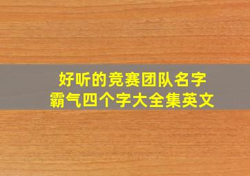 好听的竞赛团队名字霸气四个字大全集英文