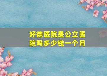 好德医院是公立医院吗多少钱一个月