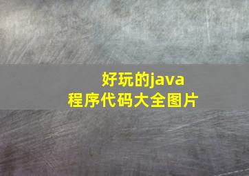 好玩的java程序代码大全图片