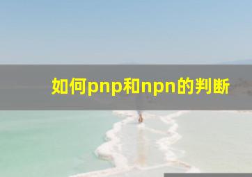 如何pnp和npn的判断