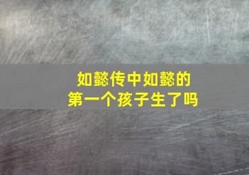 如懿传中如懿的第一个孩子生了吗