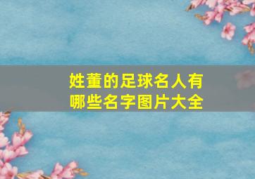 姓董的足球名人有哪些名字图片大全