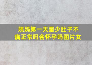 姨妈第一天量少肚子不痛正常吗会怀孕吗图片女