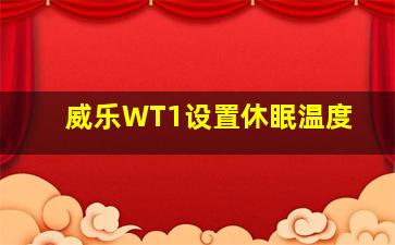 威乐WT1设置休眠温度