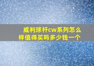 威利球杆cw系列怎么样值得买吗多少钱一个