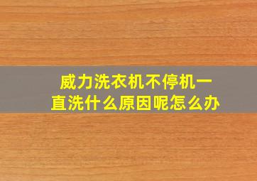 威力洗衣机不停机一直洗什么原因呢怎么办