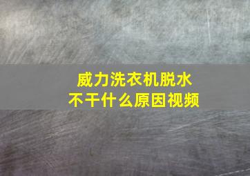 威力洗衣机脱水不干什么原因视频