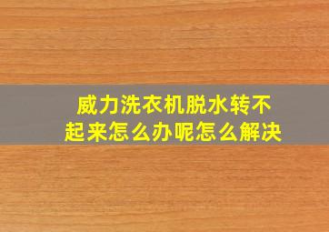 威力洗衣机脱水转不起来怎么办呢怎么解决