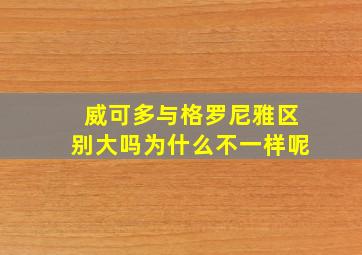 威可多与格罗尼雅区别大吗为什么不一样呢