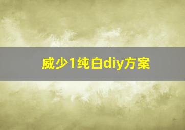 威少1纯白diy方案