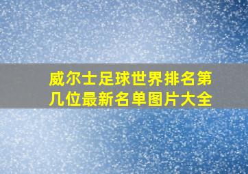 威尔士足球世界排名第几位最新名单图片大全