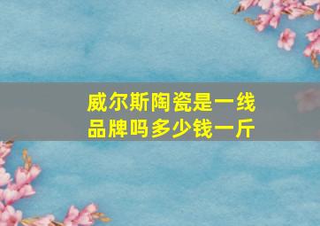 威尔斯陶瓷是一线品牌吗多少钱一斤