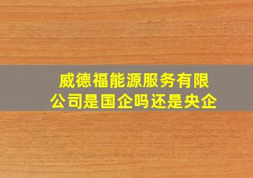 威德福能源服务有限公司是国企吗还是央企