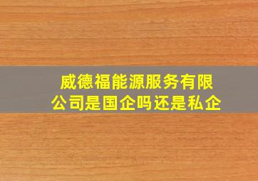 威德福能源服务有限公司是国企吗还是私企