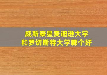 威斯康星麦迪逊大学和罗切斯特大学哪个好