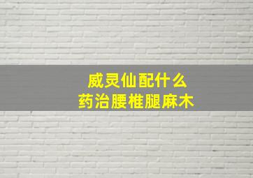 威灵仙配什么药治腰椎腿麻木