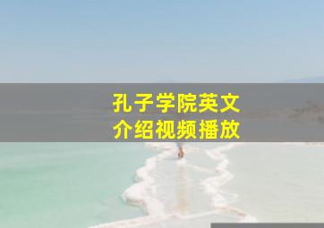 孔子学院英文介绍视频播放