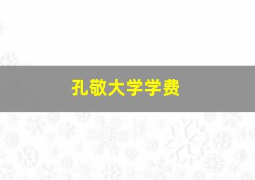 孔敬大学学费