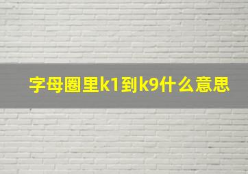 字母圈里k1到k9什么意思