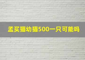 孟买猫幼猫500一只可能吗