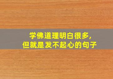 学佛道理明白很多,但就是发不起心的句子