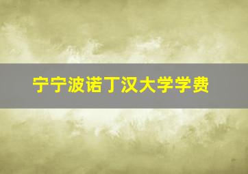 宁宁波诺丁汉大学学费