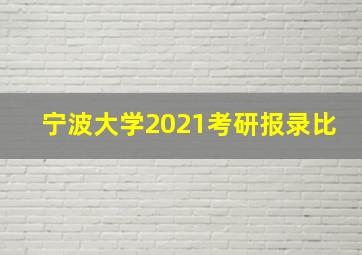 宁波大学2021考研报录比